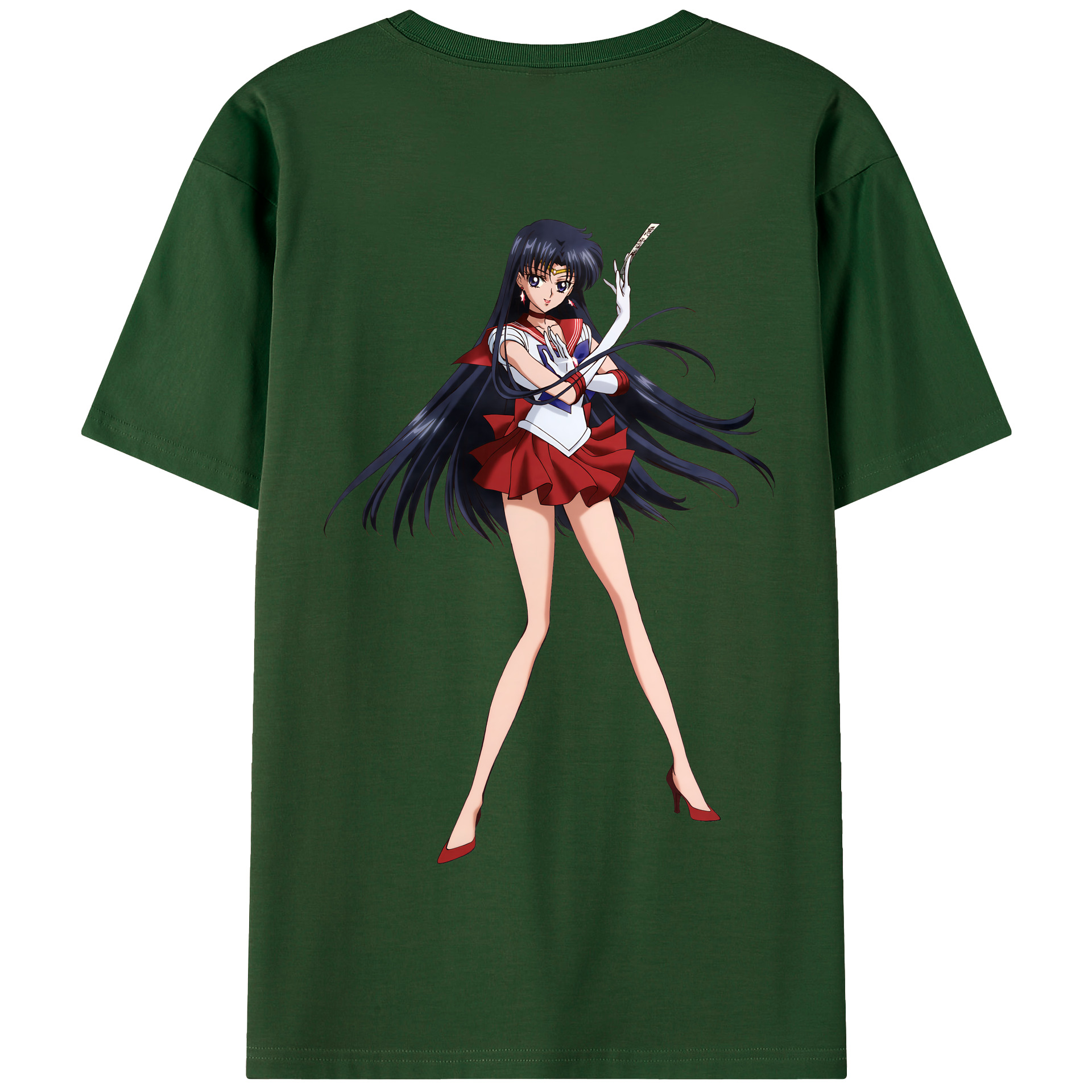 （画像用） 美少女戦士セーラームーン 火野レイ ひの レイ Sailor Moon Hino Rei （セーラーマーズ,Sailor Mars） 綿100％半袖Tシャツ（背面プリント）